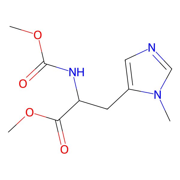 2D Structure of Methyl 2-(methoxycarbonylamino)-3-(3-methylimidazol-4-yl)propanoate