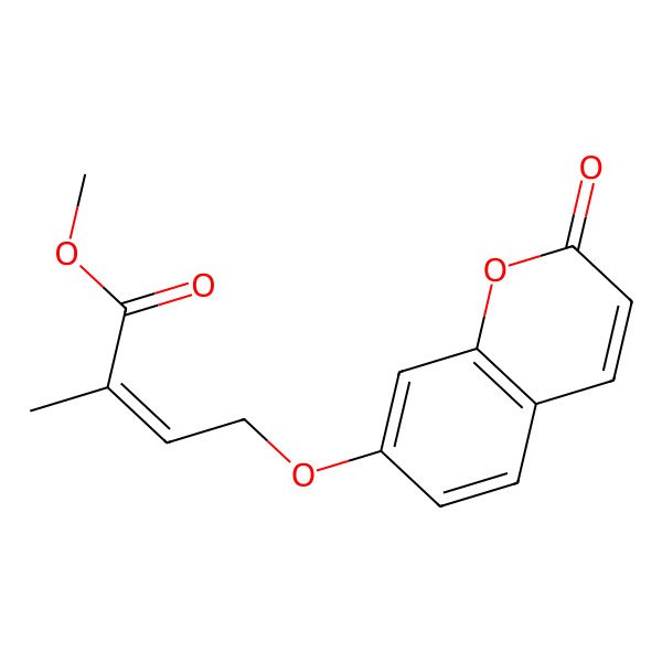 2D Structure of Methyl 2-methyl-4-(2-oxochromen-7-yl)oxybut-2-enoate