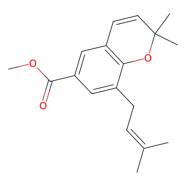 2D Structure of Methyl 2,2-dimethyl-8-(3-methylbut-2-enyl)chromene-6-carboxylate