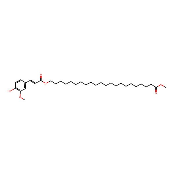 2D Structure of methyl 22-[(E)-3-(4-hydroxy-3-methoxyphenyl)prop-2-enoyl]oxydocosanoate