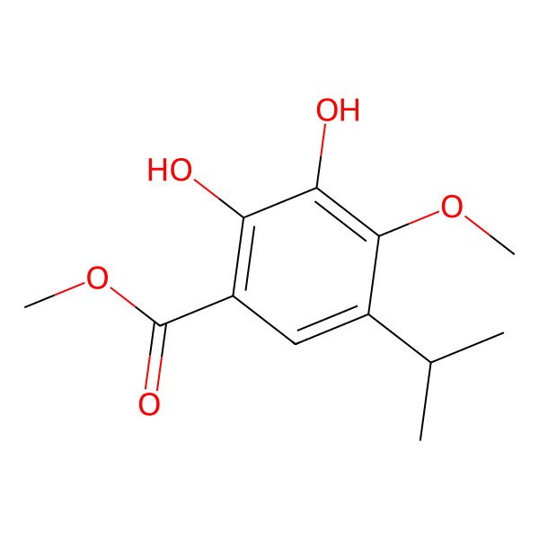 2D Structure of Methyl 2,3-dihydroxy-4-methoxy-5-propan-2-ylbenzoate