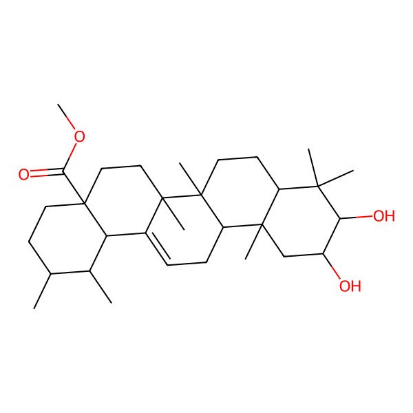 2D Structure of Methyl 2,3-dihydroxyurs-12-en-28-oate 2D Structure of Methyl 2,3-dihydroxyurs-12-en-28-oate