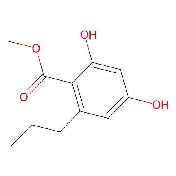 2D Structure of Methyl 2,4-dihydroxy-6-propylbenzoate