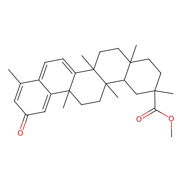 2D Structure of Methyl 2,4a,6a,6a,9,14a-hexamethyl-11-oxo-1,3,4,5,6,13,14,14b-octahydropicene-2-carboxylate 2D Structure of Methyl 2,4a,6a,6a,9,14a-hexamethyl-11-oxo-1,3,4,5,6,13,14,14b-octahydropicene-2-carboxylate
