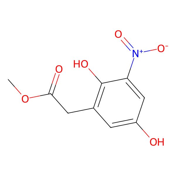 2D Structure of Methyl (2,5-dihydroxy-3-nitrophenyl) acetate 2D Structure of Methyl (2,5-dihydroxy-3-nitrophenyl) acetate