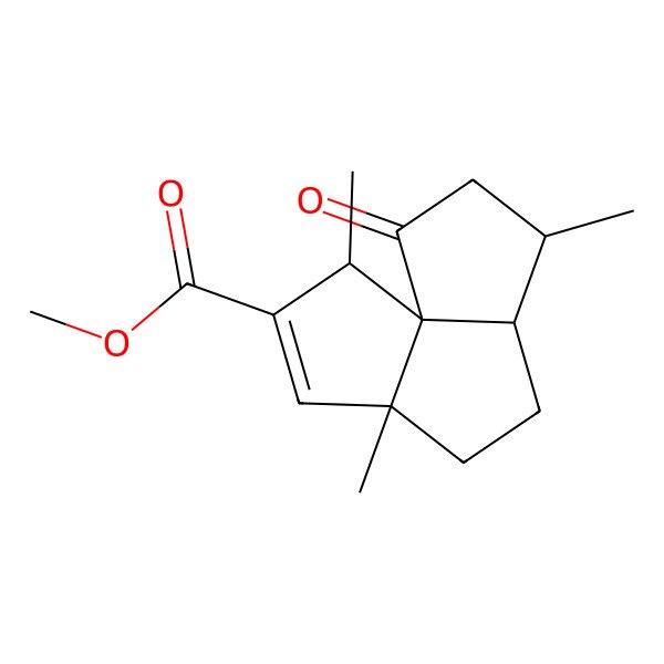 2D Structure of Methyl 2,5,9-trimethyl-11-oxotricyclo[6.3.0.01,5]undec-3-ene-3-carboxylate