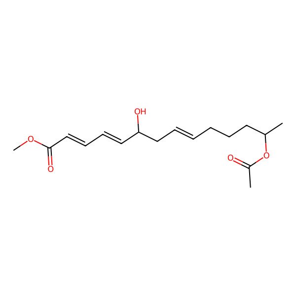 2D Structure of methyl (2E,4E,6S,8E,13R)-13-acetyloxy-6-hydroxytetradeca-2,4,8-trienoate