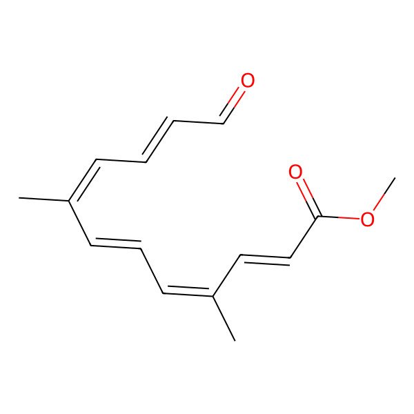2D Structure of Methyl (2E,4Z,6E,8E,10E)-4,8-dimethyl-12-oxo-2,4,6,8,10-dodecapentaenoate