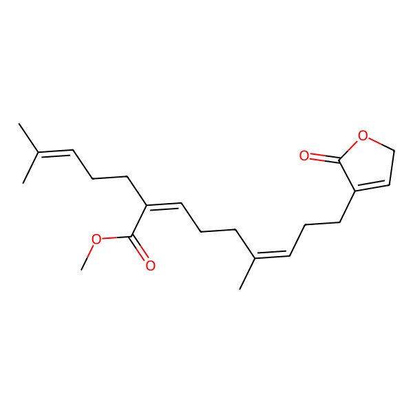 2D Structure of methyl (2E,6E)-6-methyl-2-(4-methylpent-3-enyl)-9-(5-oxo-2H-furan-4-yl)nona-2,6-dienoate
