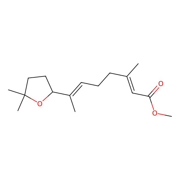 2D Structure of methyl (2E,6E)-7-[(2R)-5,5-dimethyloxolan-2-yl]-3-methylocta-2,6-dienoate