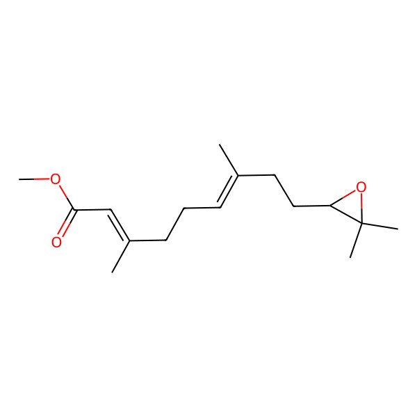 2D Structure of Methyl (2e,6e,10s)-10,11-epoxy-3,7,11-trimethyl-2,6-dodecadienoate
