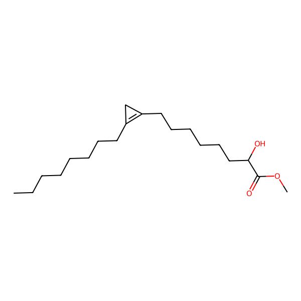 2D Structure of methyl (2R)-2-hydroxy-8-(2-octylcyclopropen-1-yl)octanoate 2D Structure of methyl (2R)-2-hydroxy-8-(2-octylcyclopropen-1-yl)octanoate