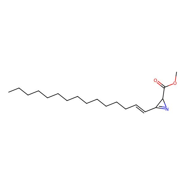 2D Structure of methyl (2R)-3-[(E)-pentadec-1-enyl]-2H-azirine-2-carboxylate
