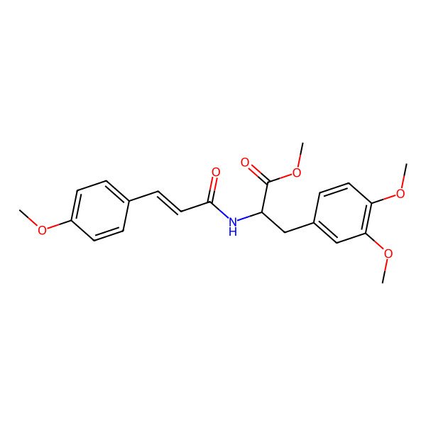 2D Structure of methyl (2S)-3-(3,4-dimethoxyphenyl)-2-[[(E)-3-(4-methoxyphenyl)prop-2-enoyl]amino]propanoate