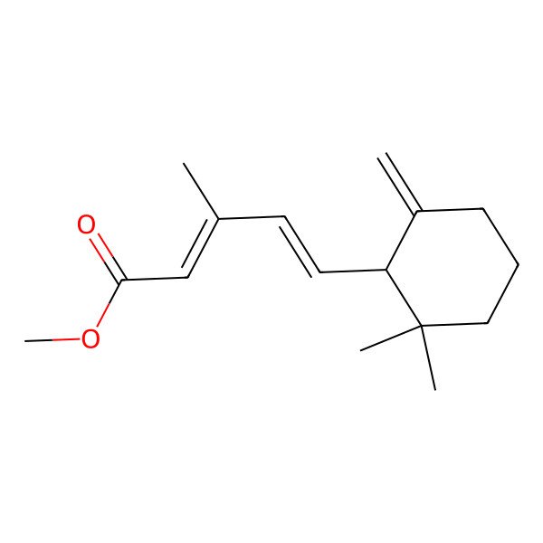 2D Structure of methyl (2Z,4E)-5-[(1R)-2,2-dimethyl-6-methylidenecyclohexyl]-3-methylpenta-2,4-dienoate