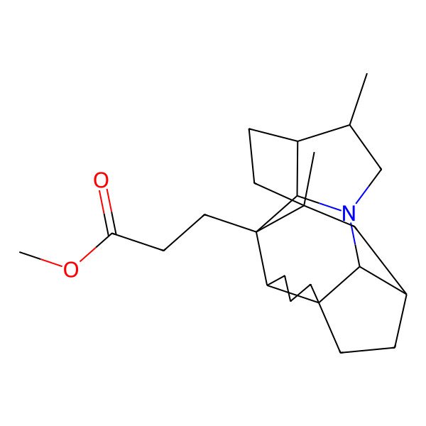 2D Structure of Methyl 3-(13,17-dimethyl-1-azahexacyclo[9.7.1.02,16.03,13.04,8.08,19]nonadecan-3-yl)propanoate