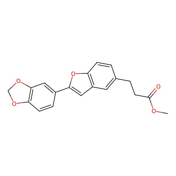 2D Structure of Methyl 3-[2-(1,3-benzodioxol-5-yl)-1-benzofuran-5-yl]propanoate