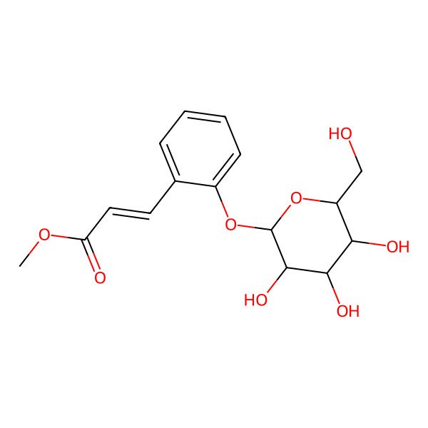 2D Structure of Methyl 3-[2-[3,4,5-trihydroxy-6-(hydroxymethyl)oxan-2-yl]oxyphenyl]prop-2-enoate