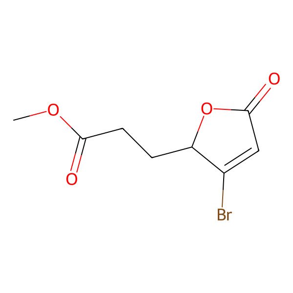 2D Structure of methyl 3-[(2R)-3-bromo-5-oxo-2H-furan-2-yl]propanoate