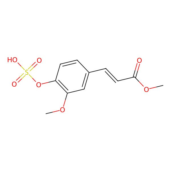 2D Structure of Methyl 3-[3-methoxy-4-(sulfooxy)phenyl]prop-2-enoate