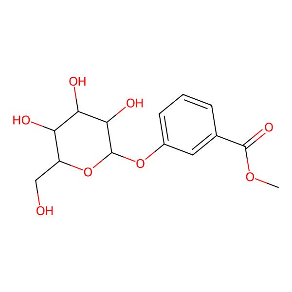 2D Structure of Methyl 3-[3,4,5-trihydroxy-6-(hydroxymethyl)oxan-2-yl]oxybenzoate