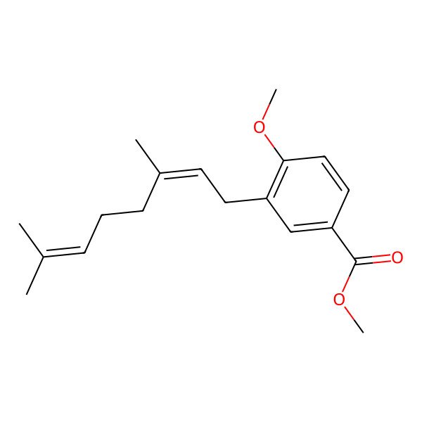 2D Structure of Methyl 3-(3,7-dimethylocta-2,6-dienyl)-4-methoxybenzoate