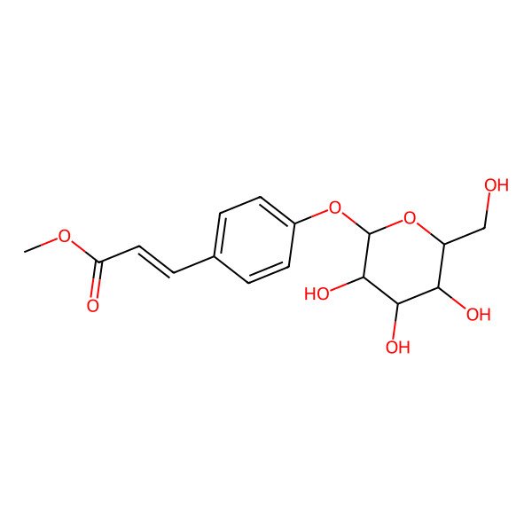 2D Structure of Methyl 3-[4-[3,4,5-trihydroxy-6-(hydroxymethyl)oxan-2-yl]oxyphenyl]prop-2-enoate