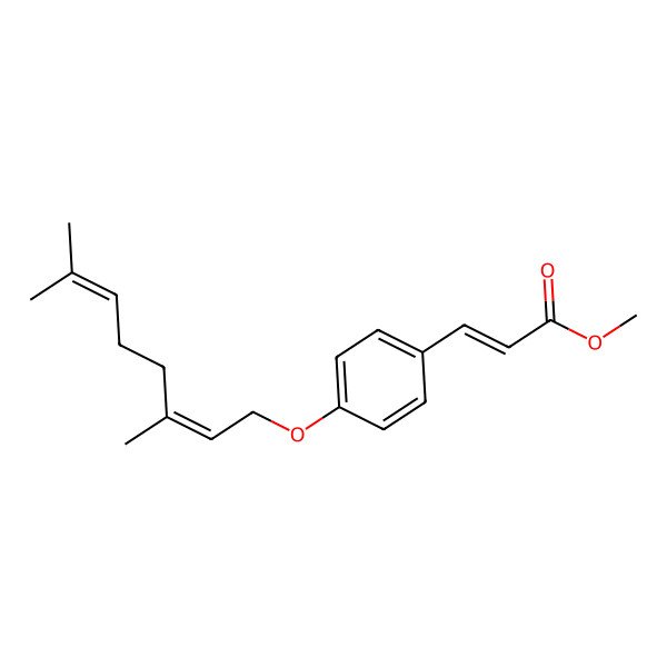 2D Structure of Methyl 3-[4-[(3,7-dimethyl-2,6-octadien-1-yl)oxy]phenyl]-2-propenoate