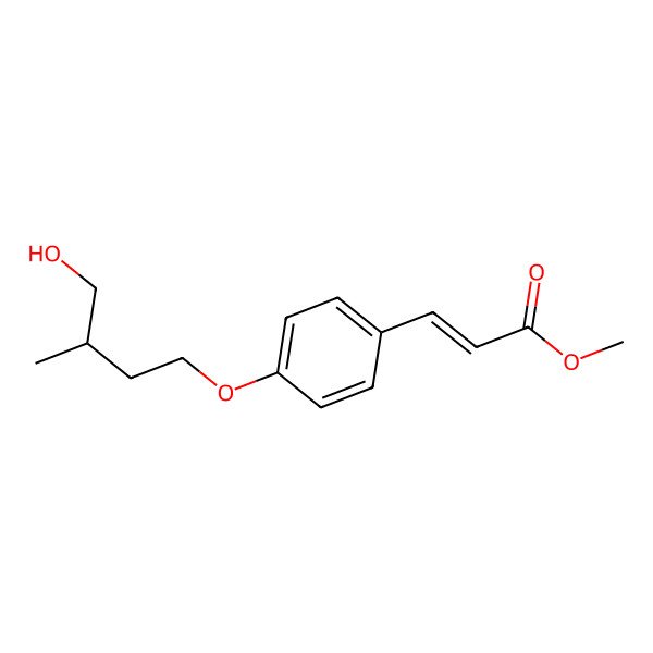 2D Structure of Methyl 3-[4-(4-hydroxy-3-methylbutoxy)phenyl]prop-2-enoate