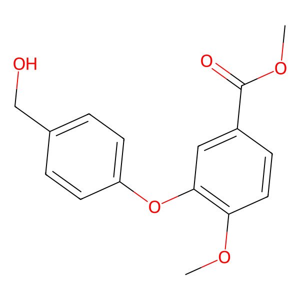 2D Structure of Methyl 3-[4-(hydroxymethyl)phenoxy]-4-methoxybenzoate