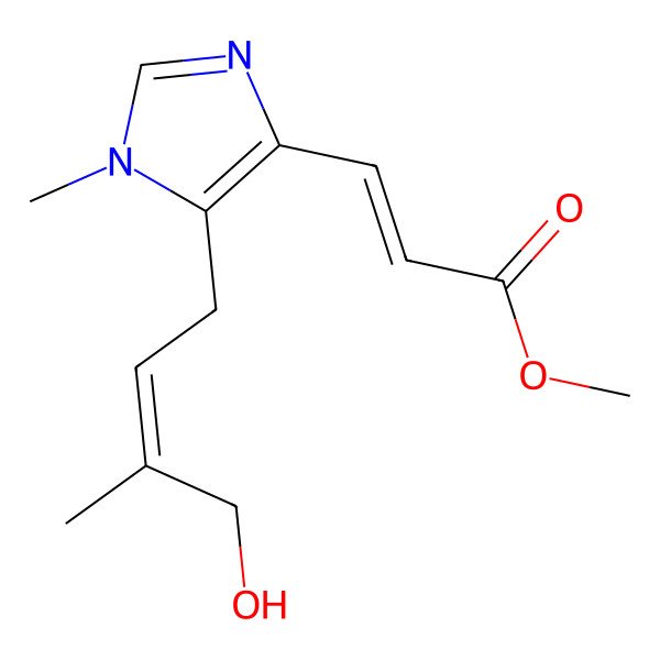 2D Structure of Methyl 3-[5-(4-hydroxy-3-methylbut-2-enyl)-1-methylimidazol-4-yl]prop-2-enoate