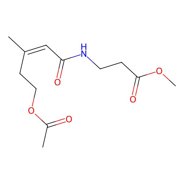 2D Structure of Methyl 3-[(5-acetyloxy-3-methylpent-2-enoyl)amino]propanoate