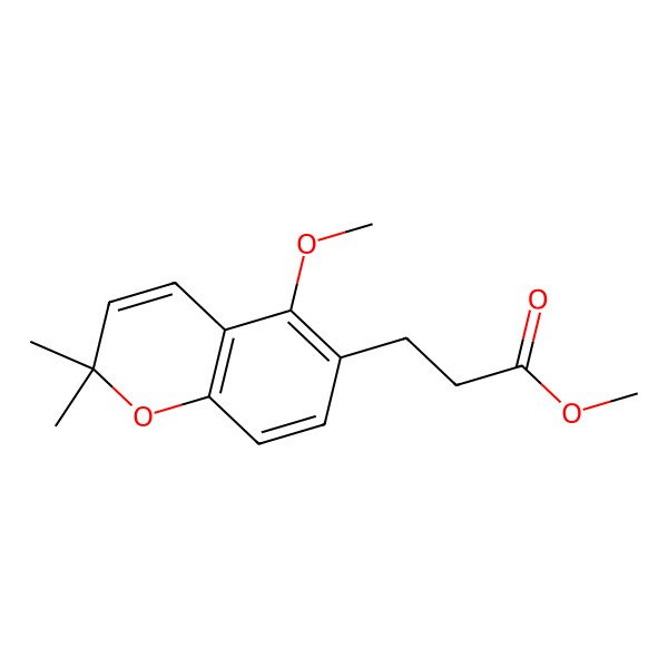 2D Structure of Methyl 3-(5-methoxy-2,2-dimethylchromen-6-yl)propanoate