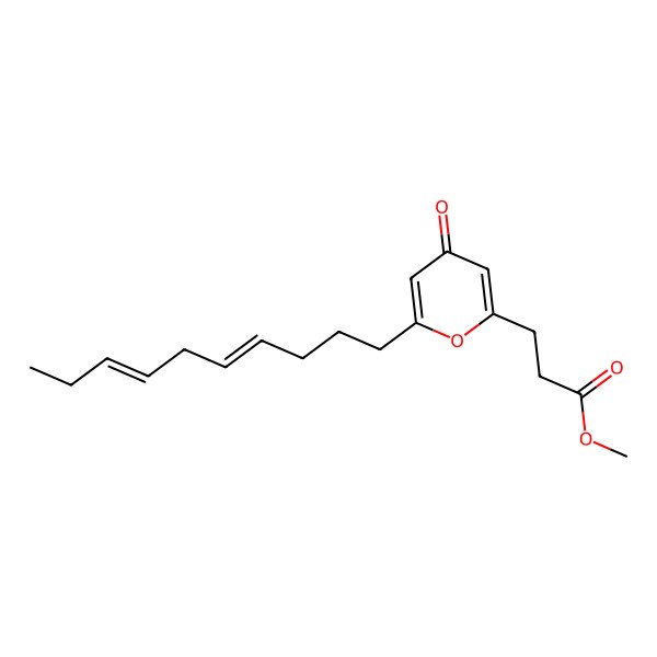 2D Structure of Methyl 3-(6-deca-4,7-dienyl-4-oxopyran-2-yl)propanoate