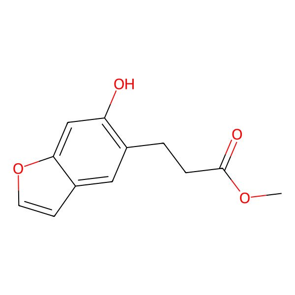 2D Structure of Methyl 3-(6-hydroxy-1-benzofuran-5-yl)propanoate