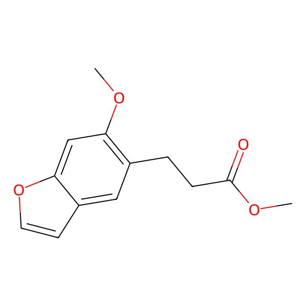 2D Structure of Methyl 3-(6-methoxy-1-benzofuran-5-yl)propanoate 2D Structure of Methyl 3-(6-methoxy-1-benzofuran-5-yl)propanoate