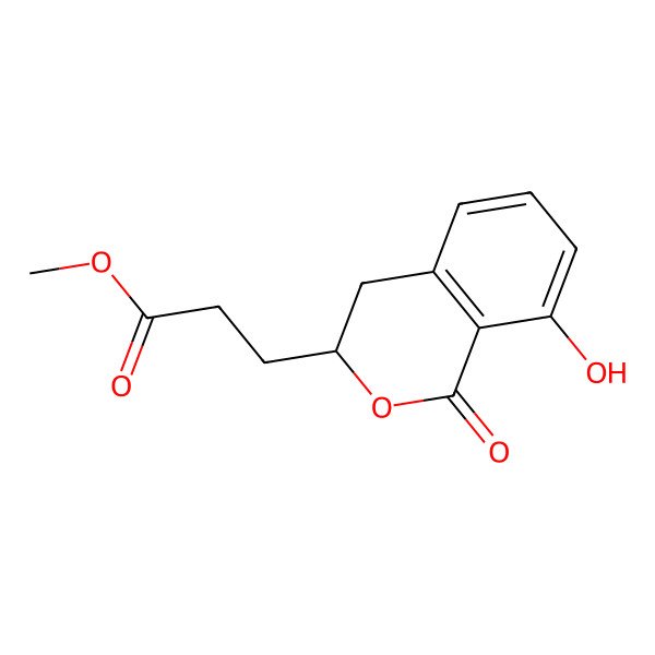 2D Structure of Methyl 3-(8-hydroxy-1-oxo-3,4-dihydroisochromen-3-yl)propanoate
