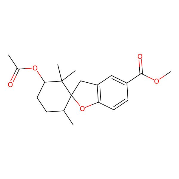 2D Structure of methyl 3'-acetyloxy-2',2',6'-trimethylspiro[3H-1-benzofuran-2,1'-cyclohexane]-5-carboxylate