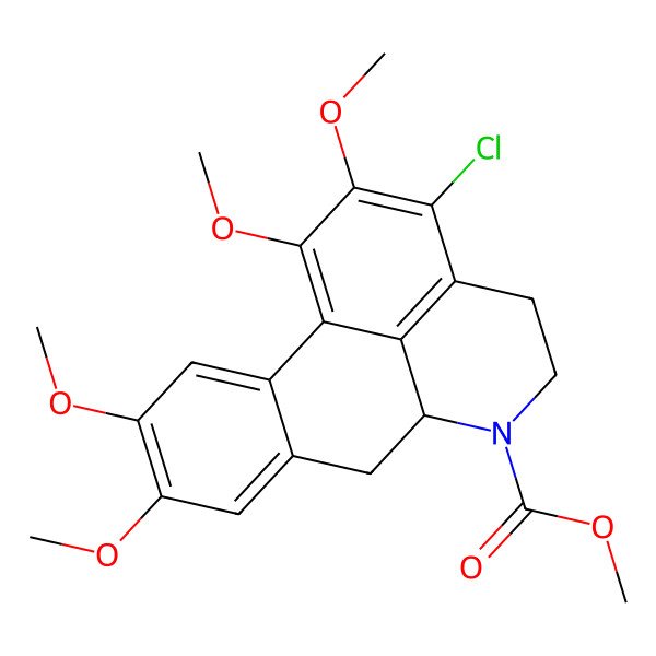 2D Structure of methyl 3-chloro-1,2,9,10-tetramethoxy-5,6,6a,7-tetrahydro-4H-dibenzo[de,g]quinoline-6-carboxylate