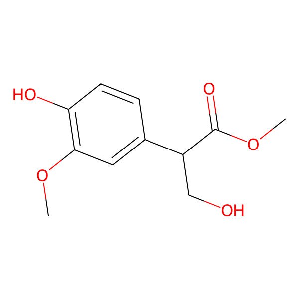2D Structure of Methyl 3-hydroxy-2-(4-hydroxy-3-methoxyphenyl)propanoate