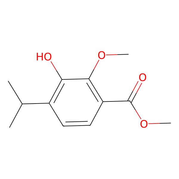 2D Structure of Methyl 3-hydroxy-2-methoxy-4-propan-2-ylbenzoate