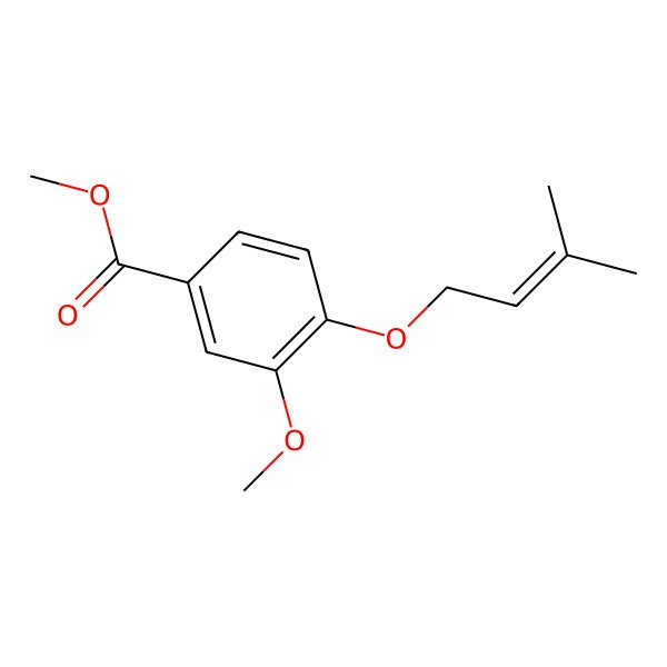 2D Structure of Methyl 3-methoxy-4-(3-methylbut-2-enoxy)benzoate 2D Structure of Methyl 3-methoxy-4-(3-methylbut-2-enoxy)benzoate