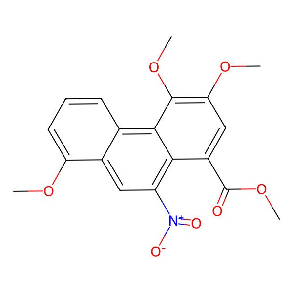 2D Structure of Methyl 3,4,8-trimethoxy-10-nitrophenanthrene-1-carboxylate