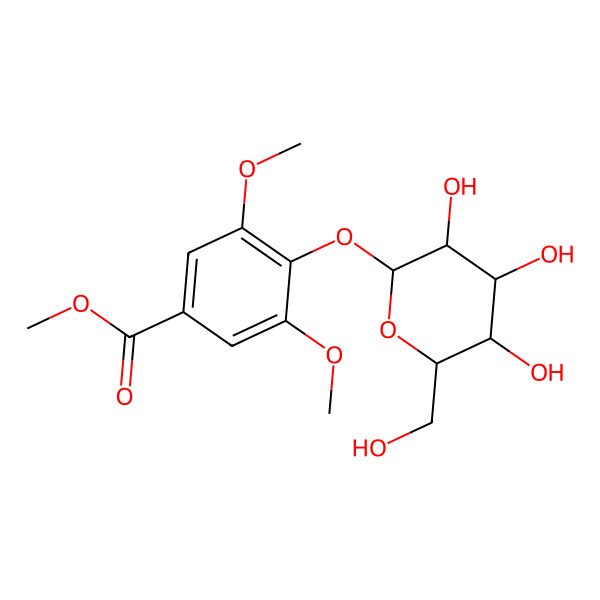 2D Structure of Methyl 3,5-dimethoxy-4-[3,4,5-trihydroxy-6-(hydroxymethyl)oxan-2-yl]oxybenzoate