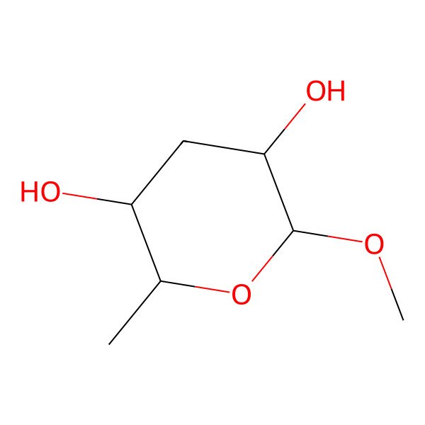 2D Structure of Methyl 3,6-Dideoxy-alpha-D-arabino-hexopyranoside