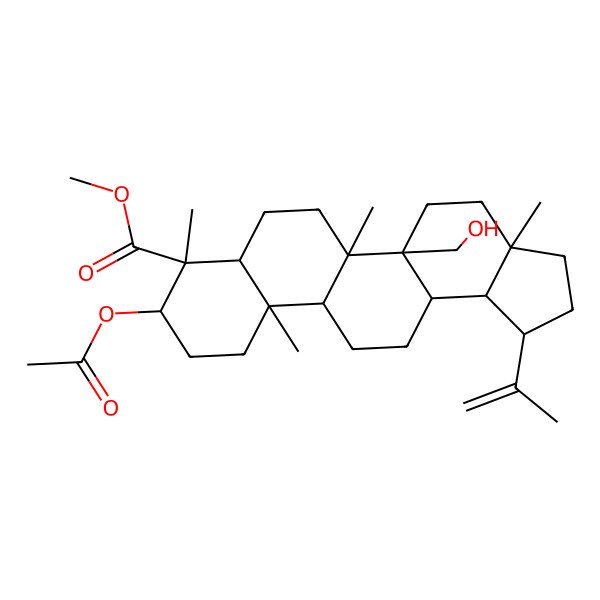 2D Structure of Methyl 3alpha-acetoxy-27-hydroxylup-20(29)-en-24-oate