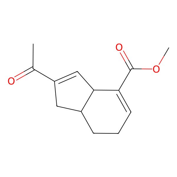 2D Structure of methyl (3aR,7aR)-2-acetyl-3a,6,7,7a-tetrahydro-1H-indene-4-carboxylate
