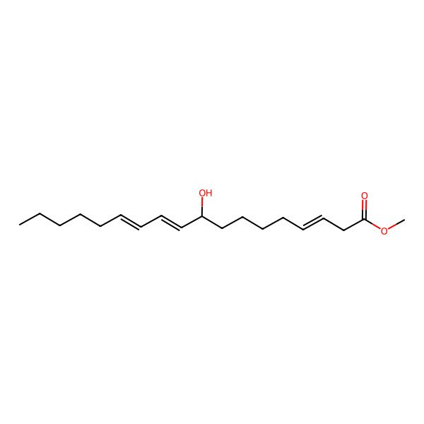 2D Structure of methyl (3E,9R,10E,12Z)-9-hydroxyoctadeca-3,10,12-trienoate