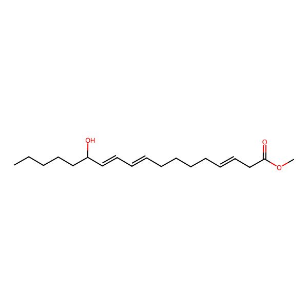 2D Structure of methyl (3E,9Z,11E,13R)-13-hydroxyoctadeca-3,9,11-trienoate 2D Structure of methyl (3E,9Z,11E,13R)-13-hydroxyoctadeca-3,9,11-trienoate