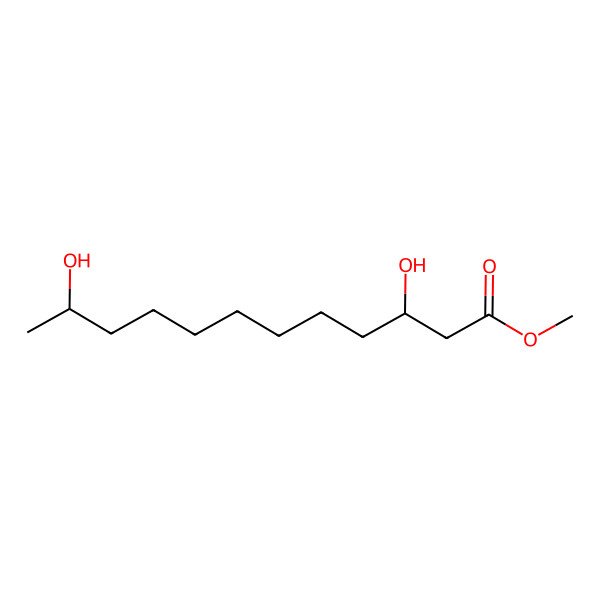 2D Structure of methyl (3R,11R)-3,11-dihydroxydodecanoate